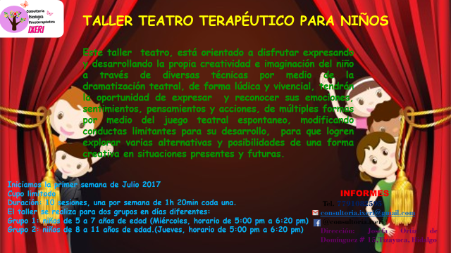 casamentero Exquisito administrar Teatro Terapéutico para Niños y Niñas | Asociación Mexicana de Psicoterapia  y Educación